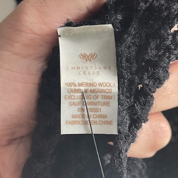 NEW Calypso St Baths by Christiane Celle Black 100% Merino Wool Crochet Sheer Sm - Picture 6 of 12